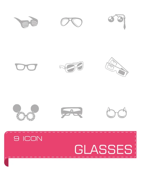 Vector Glasses icon set — Stock Vector