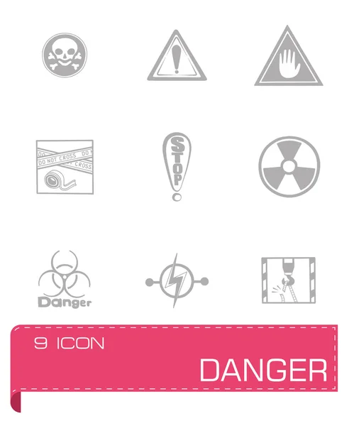 Vector Danger icon set — Stock Vector