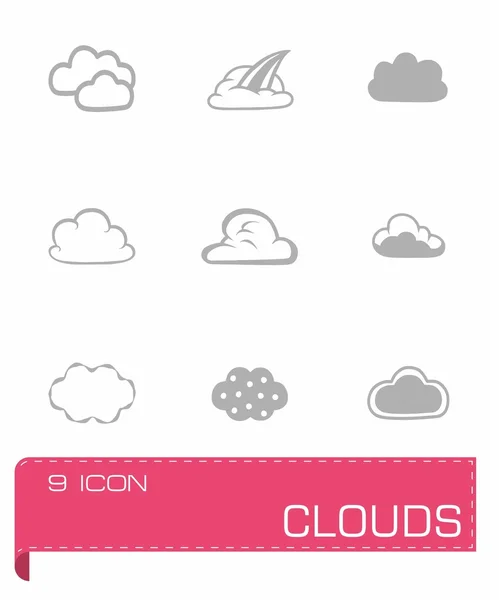 Vetor nuvens ícone conjunto — Vetor de Stock