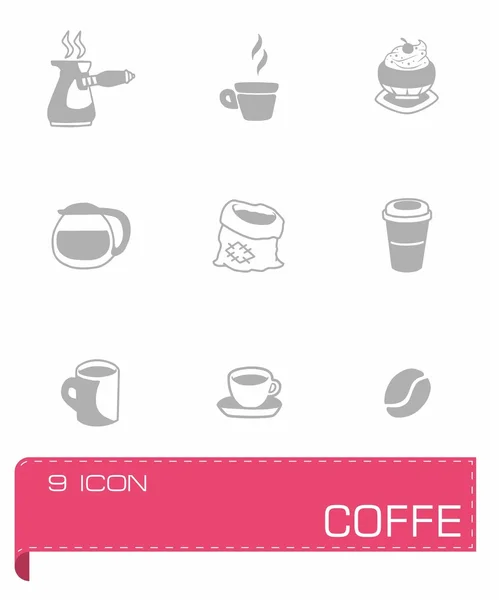 Vector koffie pictogrammenset — Stockvector