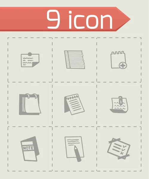 Vector notes icon set — Stock Vector