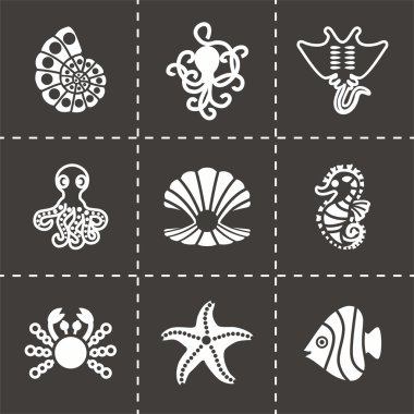 Vektör deniz Icon set