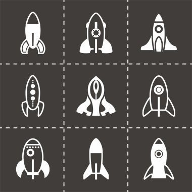 Vektör roket Icon set