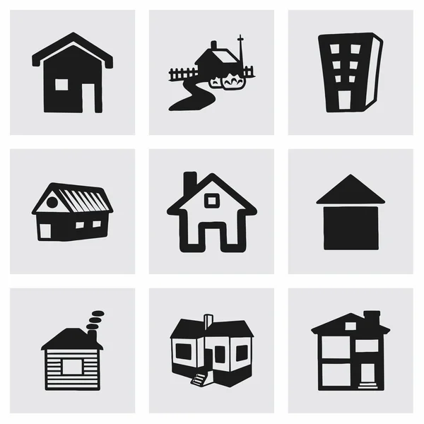 Vector house icon set — Stock Vector