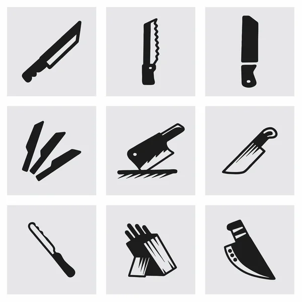 Vector kitchen knife icon set — Stock Vector