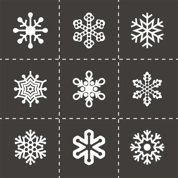 Vektor Schneeflocke Icon Set — Stockvektor