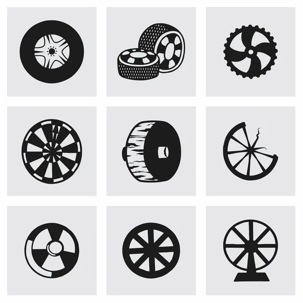 Vector wheel icon set — Stock Vector