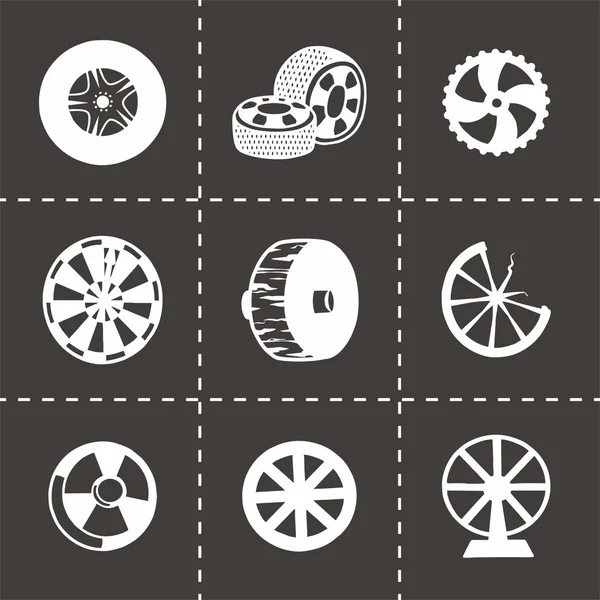 Set icona ruota vettoriale — Vettoriale Stock