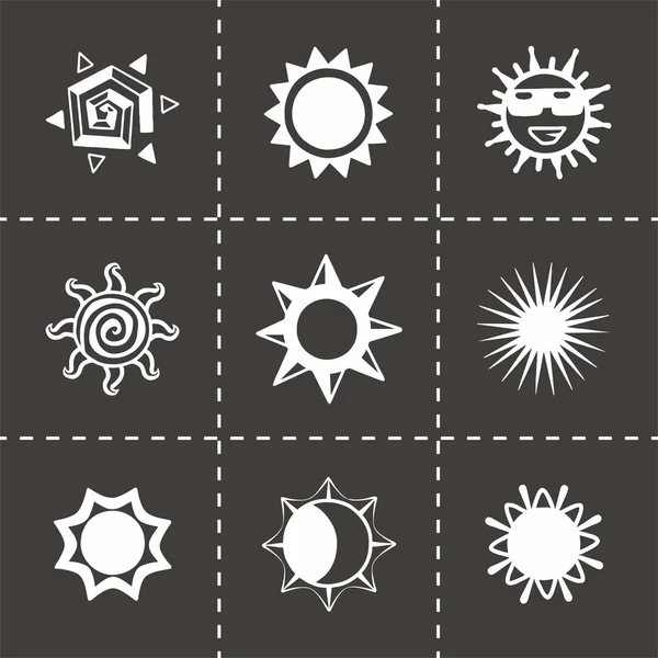 Ensemble d'icônes vectorielles soleil — Image vectorielle