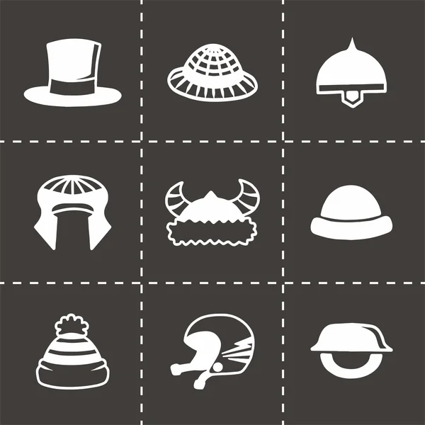 Vektor Helm und Hut Icon Set — Stockvektor