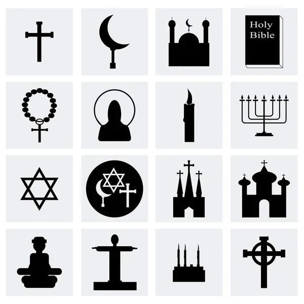 Vector religie pictogrammenset — Stockvector