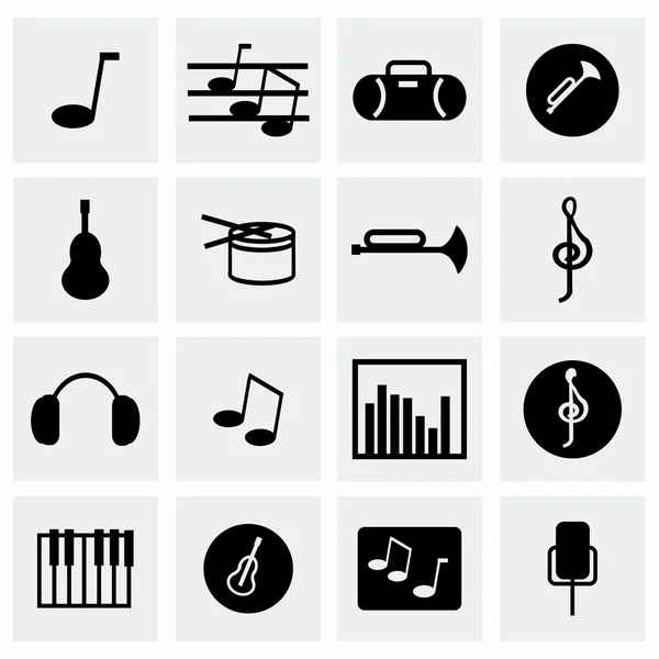 Vector muziek pictogrammenset — Stockvector