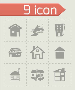 vektör evi Icon set