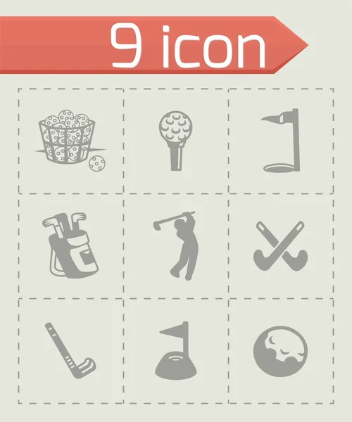 Vector golf pictogrammenset — Stockvector