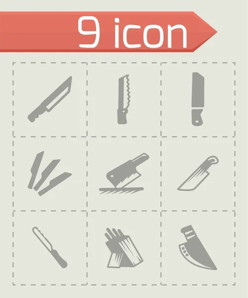 Vector cuchillo de cocina icono conjunto — Vector de stock