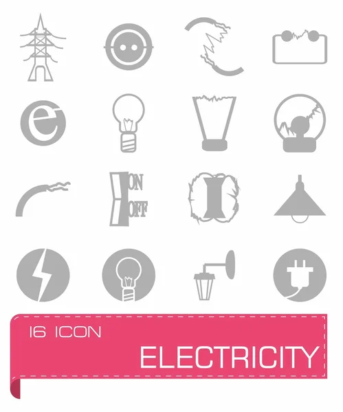 Vector Electricity icon set — Stock Vector