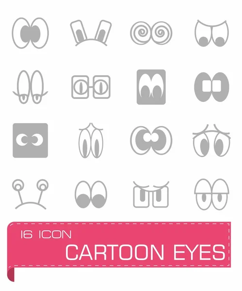 Vector Cartoon eyes icon set — Stock Vector