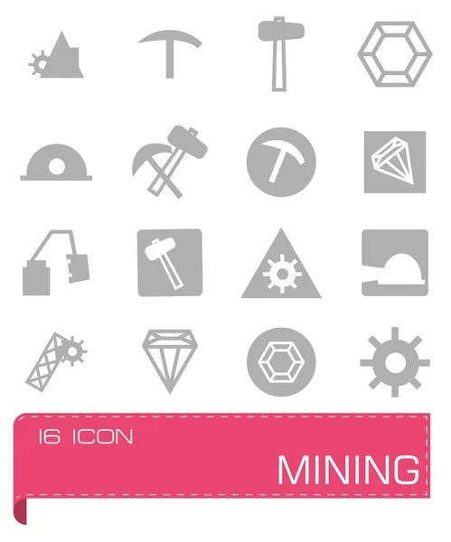 Set di icone minerarie vettoriali Grafiche Vettoriali