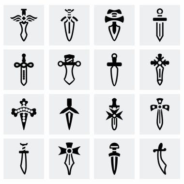 Vektör kılıç Icon set