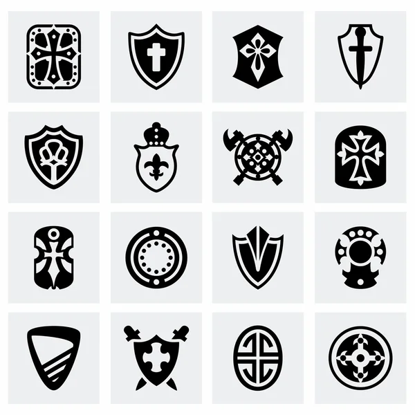 Vector Shield icon set — Stock Vector