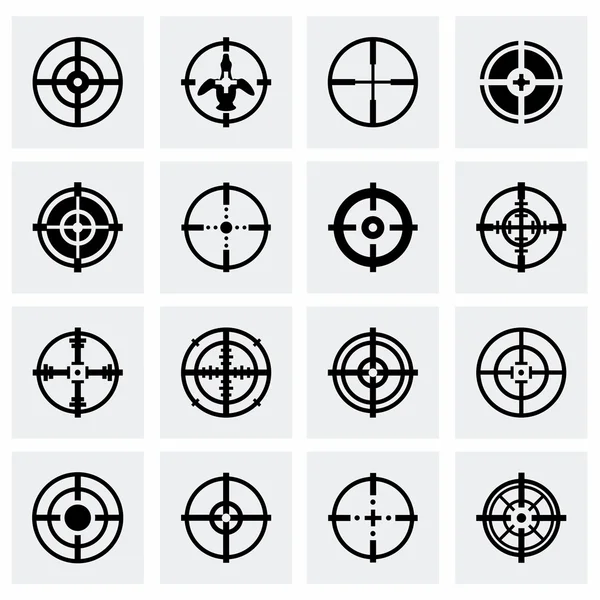 Vector Crosshair icon set — Stock Vector