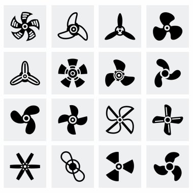 Vector Fans and propellers icon set clipart