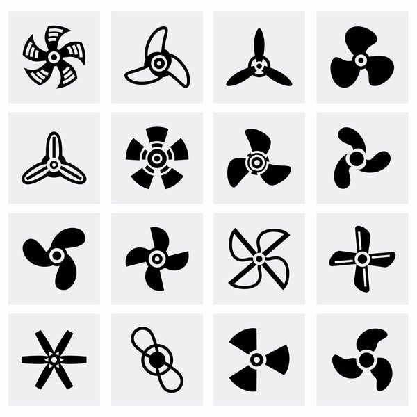 Vector Fans and propellers icon set