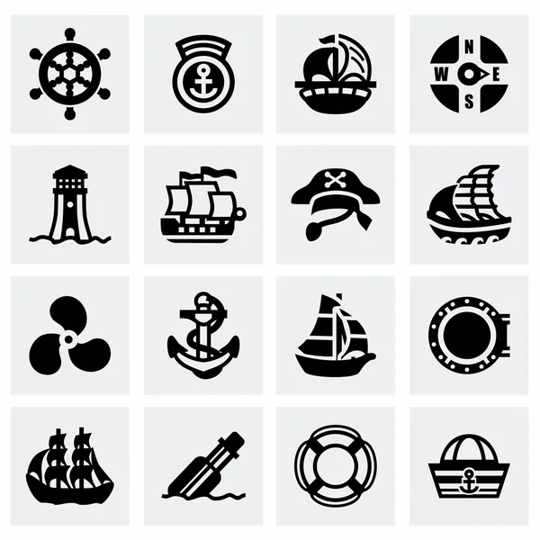 Conjunto de ícones Vector Saiboat — Vetor de Stock