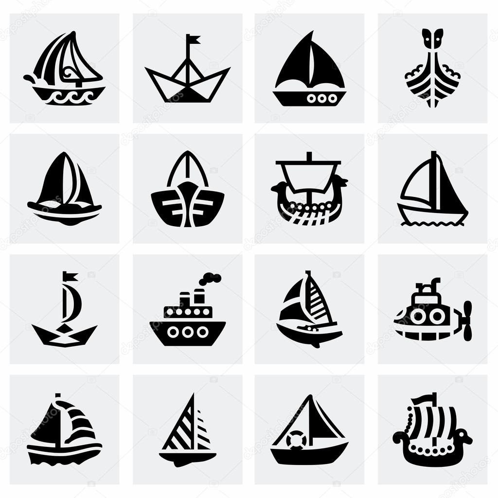 Vector Ship and boat icon set