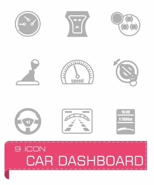 Vector Car dashboard icon set — Stock Vector