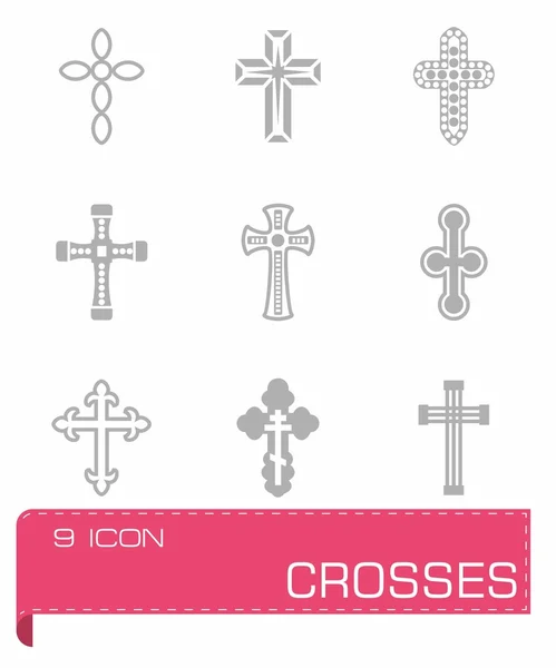 Векторні хрести набір піктограм — стоковий вектор