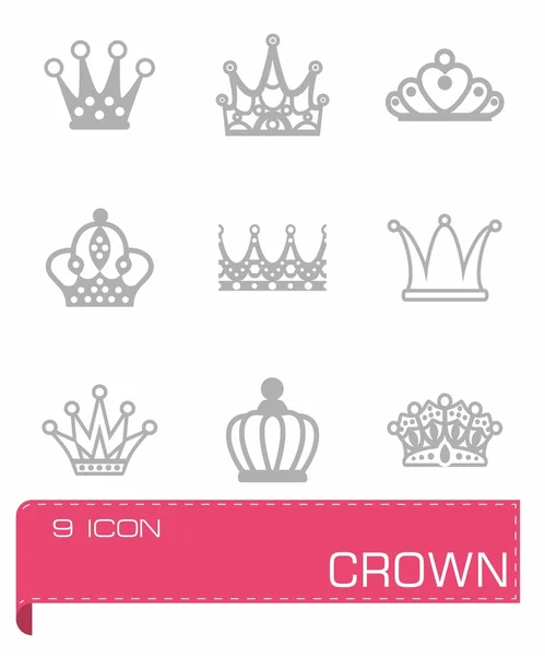 Vector Crown icon set — Stock Vector