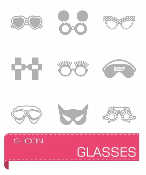 Vector Glasses icon set — Stock Vector