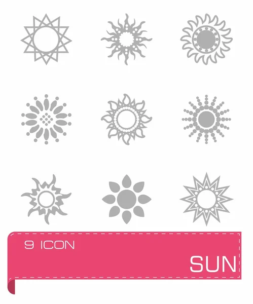 Vector sol icono conjunto — Archivo Imágenes Vectoriales