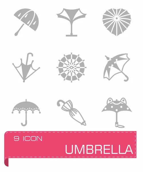 Ensemble d'icônes vectorielles pour parapluie — Image vectorielle