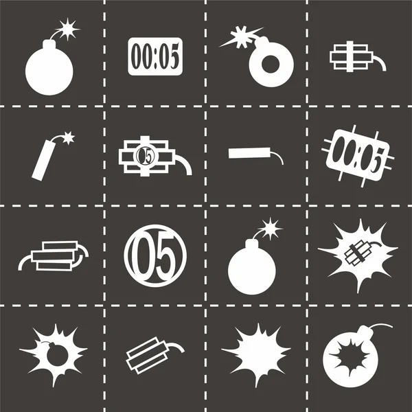 Conjunto de icono de bomba vectorial — Vector de stock