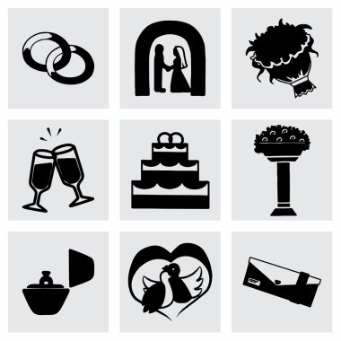 Vektör düğün Icon set