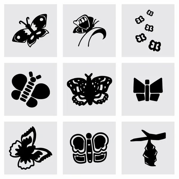 Vector Butterfly icon set — Stock Vector