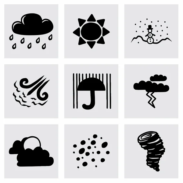 Conjunto de iconos meteorológicos vectoriales — Vector de stock