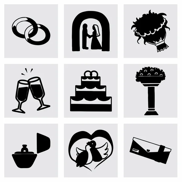 Vektor Hochzeit Icon Set — Stockvektor