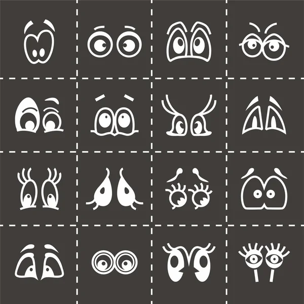 Conjunto de ícones de olhos de desenho animado vetorial — Vetor de Stock
