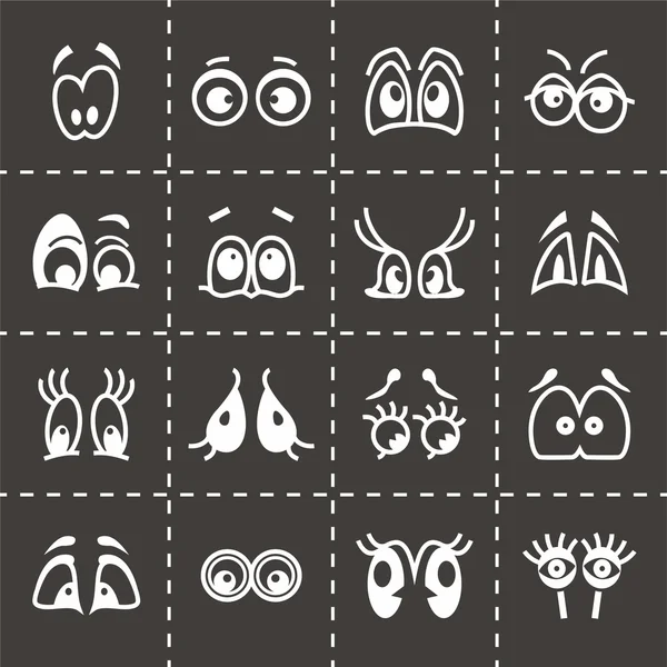 Vector Cartoon eyes icon set — Stock Vector