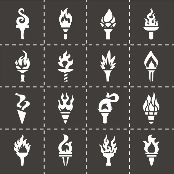 Set di icone torcia vettoriale — Vettoriale Stock