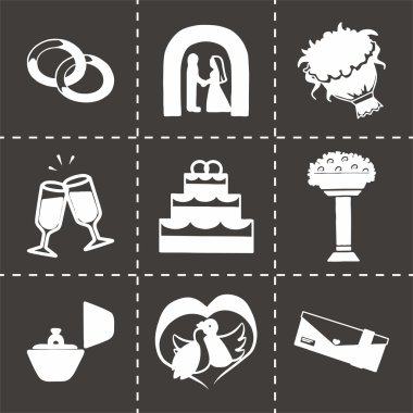 Vektör düğün Icon set