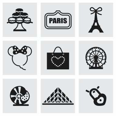 Vektör Paris Icon set