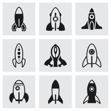 Vektör roket Icon set