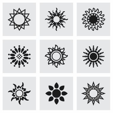 vektör güneş simgesi ayarlandı