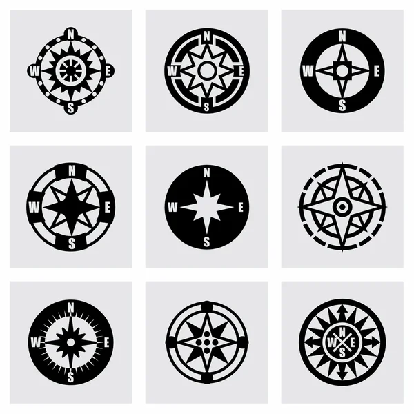 Vector Compass icon set — Stock Vector