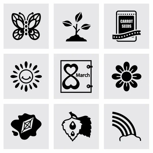 Conjunto de iconos de primavera vectorial — Archivo Imágenes Vectoriales