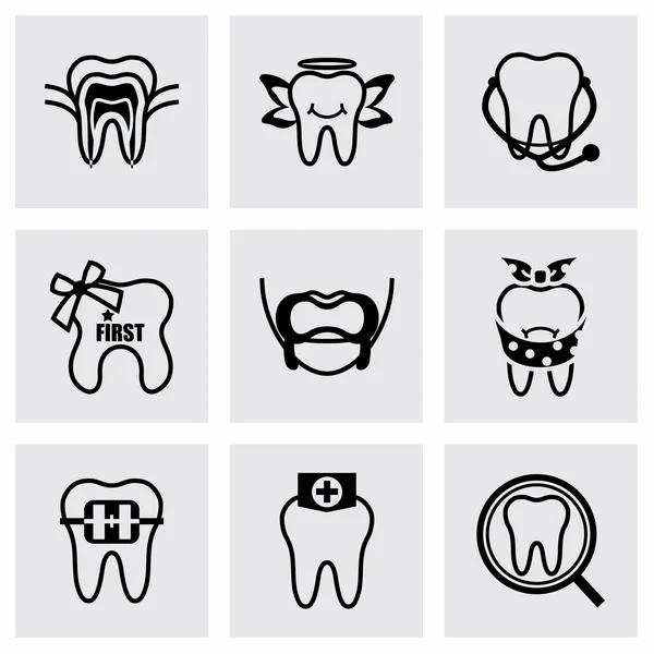 Conjunto de iconos de dientes vectoriales — Archivo Imágenes Vectoriales